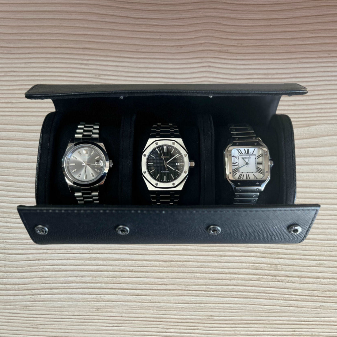 3 Watch Travel Case Set (Black)